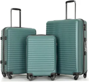 Travelhouse Suitcase Hardshell 3 Piece Luggage Set,Lightweight Hardside Travel Suitcase set with Spinner Wheel,TSA Lock
