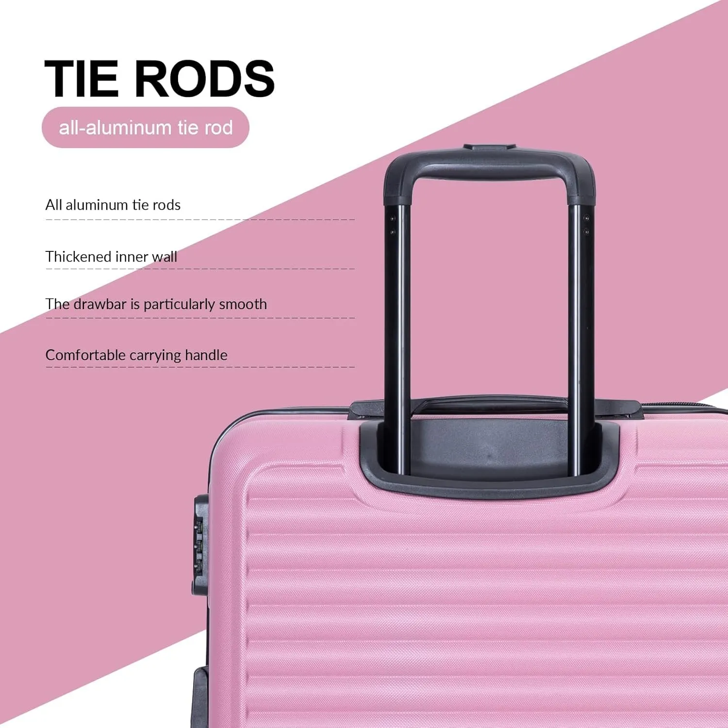 Travelhouse Suitcase Hardshell 3 Piece Luggage Set,Lightweight Hardside Travel Suitcase set with Spinner Wheel,TSA Lock