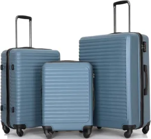 Travelhouse Suitcase Hardshell 3 Piece Luggage Set,Lightweight Hardside Travel Suitcase set with Spinner Wheel,TSA Lock