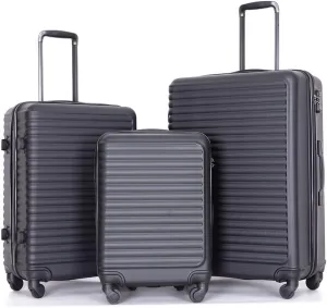 Travelhouse Suitcase Hardshell 3 Piece Luggage Set,Lightweight Hardside Travel Suitcase set with Spinner Wheel,TSA Lock