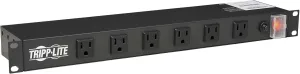 Tripp Lite 12-Outlet Rack Mount Power Strip PDU, Six Front & Six Rear Facing Outlets, 15A, 120V, 15ft Cord with Right-Angle Plug, Horizontal 1U Rack Mount, Lifetime Manufacturer's Warranty (RS1215-RA)