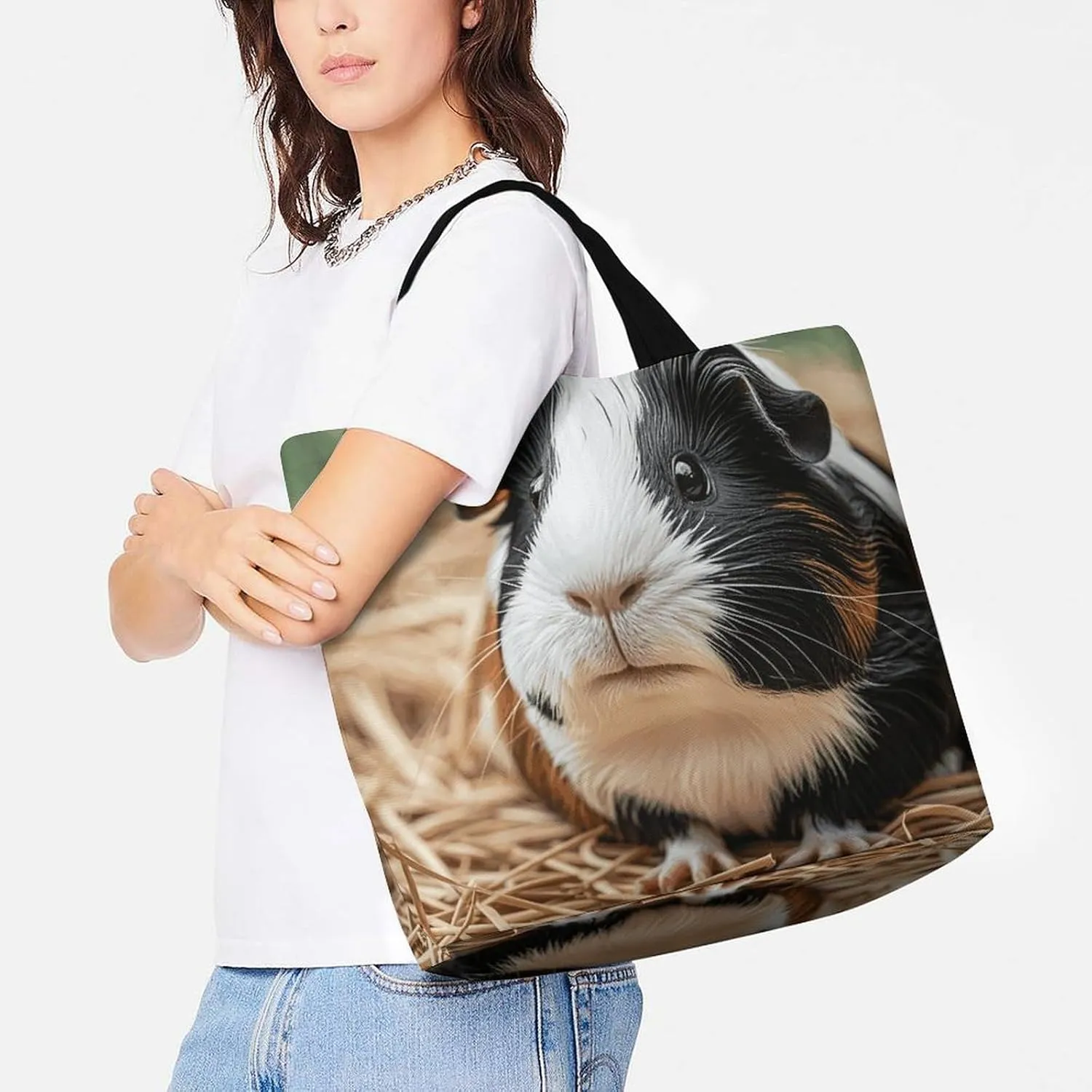 Tropical Flowers And Foliage Tote Bag for Women Reusable Grocery Shoulder Bags Shopping Bag for Travel, Groceries