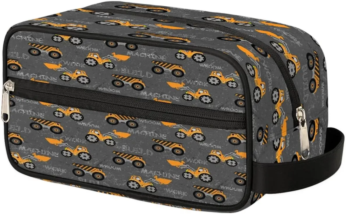 Truck Tractor Cars Hanging Toiletry Bag,Travel Hygiene Kits for Boys Mens,Waterproof Makeup Carry-on Bags,Cosmetic Bag,TSA Approved Shave Dopp Kit for Toiletries Shower Bathroom Accessories Gifts