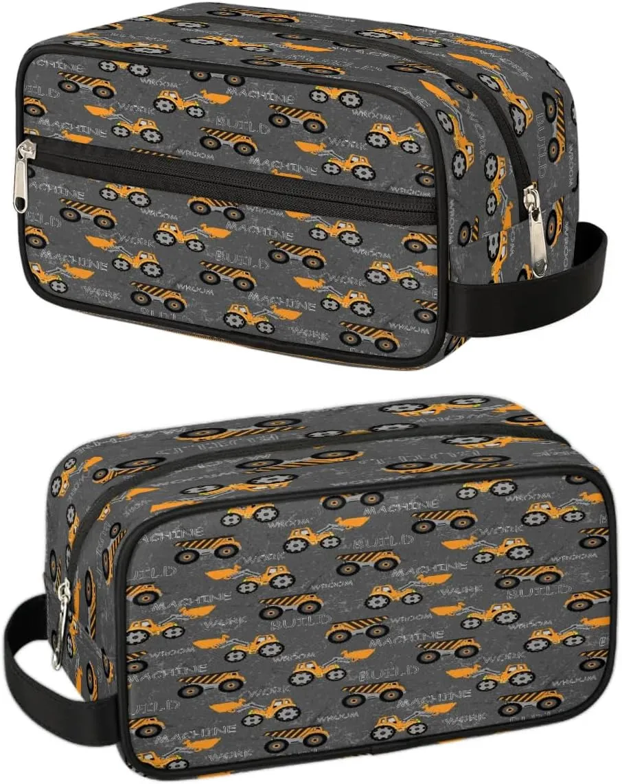 Truck Tractor Cars Hanging Toiletry Bag,Travel Hygiene Kits for Boys Mens,Waterproof Makeup Carry-on Bags,Cosmetic Bag,TSA Approved Shave Dopp Kit for Toiletries Shower Bathroom Accessories Gifts