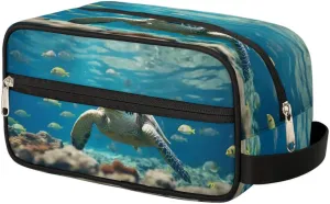 Turtle Reefs Travel Toiletry Bag Wash Bag Portable Cosmetic Bag Toiletries Accessories Cosmetic Storage Bag Shower Shaving Bag Unisex Marine life Sea Turtles