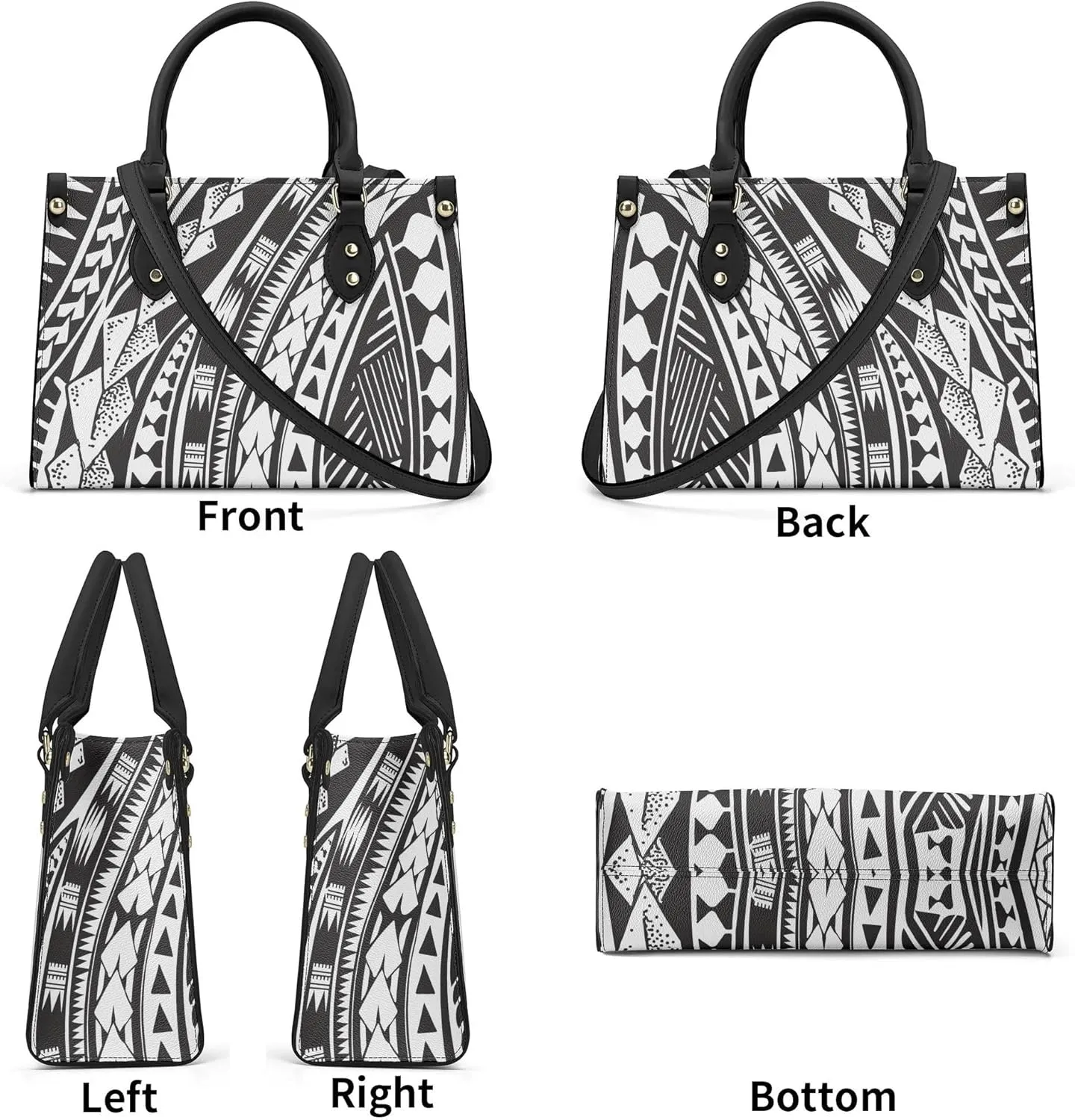Two-Piece Women'S Single-Shoulder Bag And Samoan Tribal Pattern Wallet Design Polynesian Custom Handbag