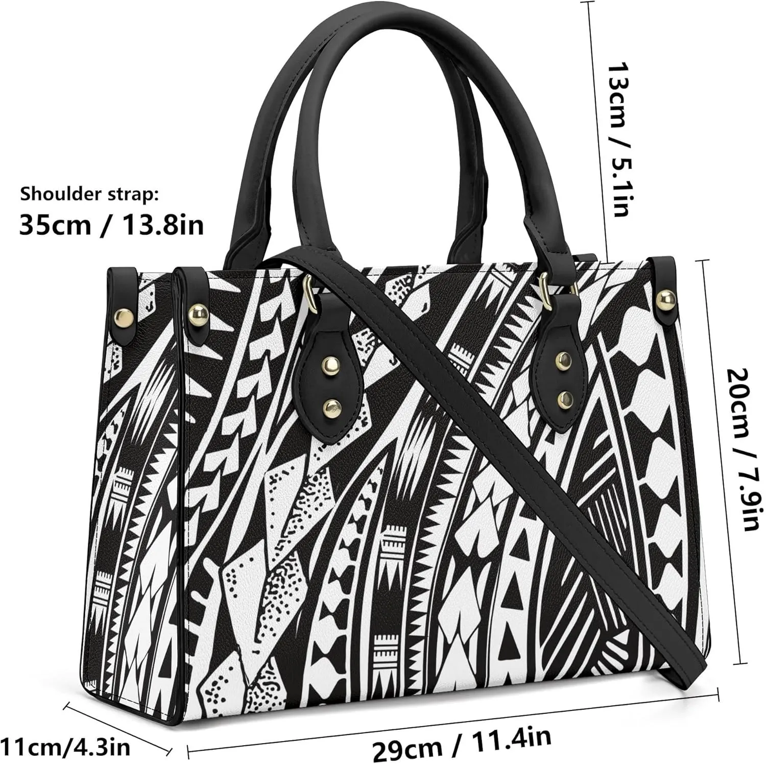 Two-Piece Women'S Single-Shoulder Bag And Samoan Tribal Pattern Wallet Design Polynesian Custom Handbag