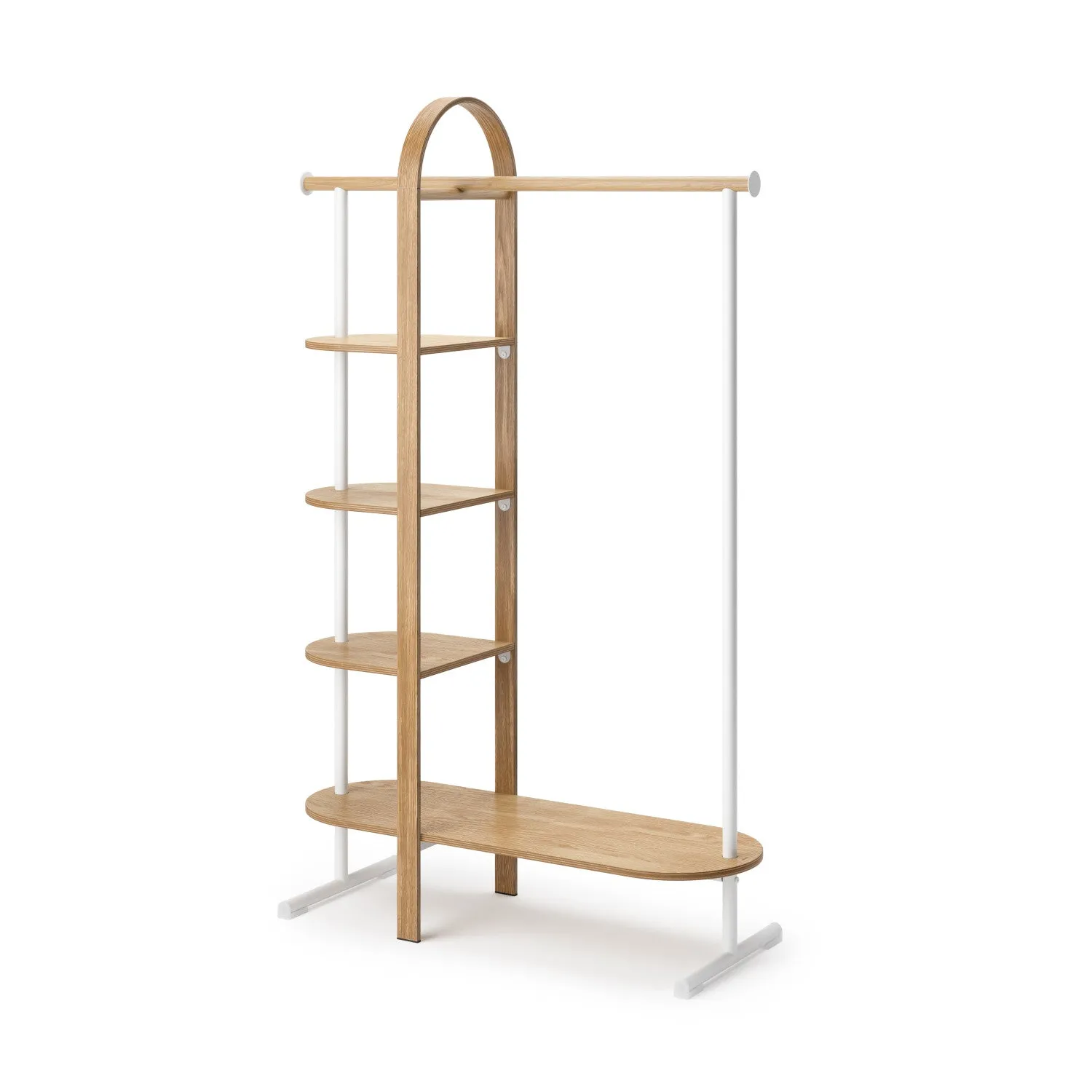 Umbra Modern Wood Bellwood Garment Rack Coat Rack - White and Natural|Portemanteau et support à vêtements modernes Bellwood de Umbra en bois - blanc et naturel