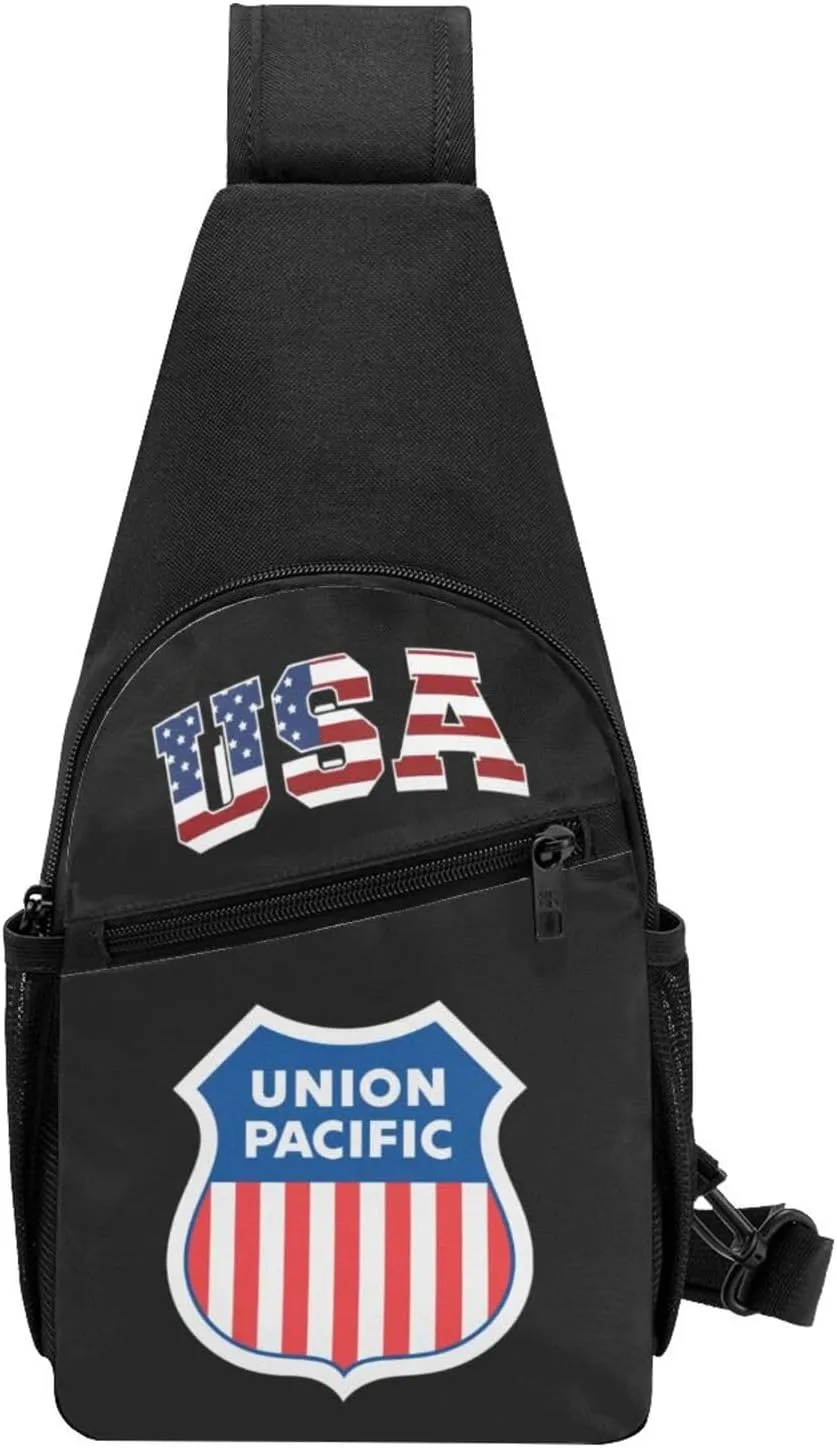Union Pacific Railroad,Casual one-shoulder crossbody chest bag, fashionable crossbody chest bag