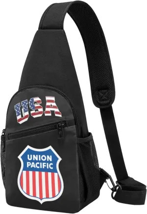 Union Pacific Railroad,Casual one-shoulder crossbody chest bag, fashionable crossbody chest bag
