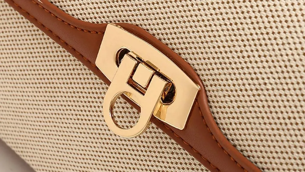 Unique Two-Tone Shoulder Bag – Vintage-Inspired Crossbody Purse Women, Retro Chic Office Commute Bag