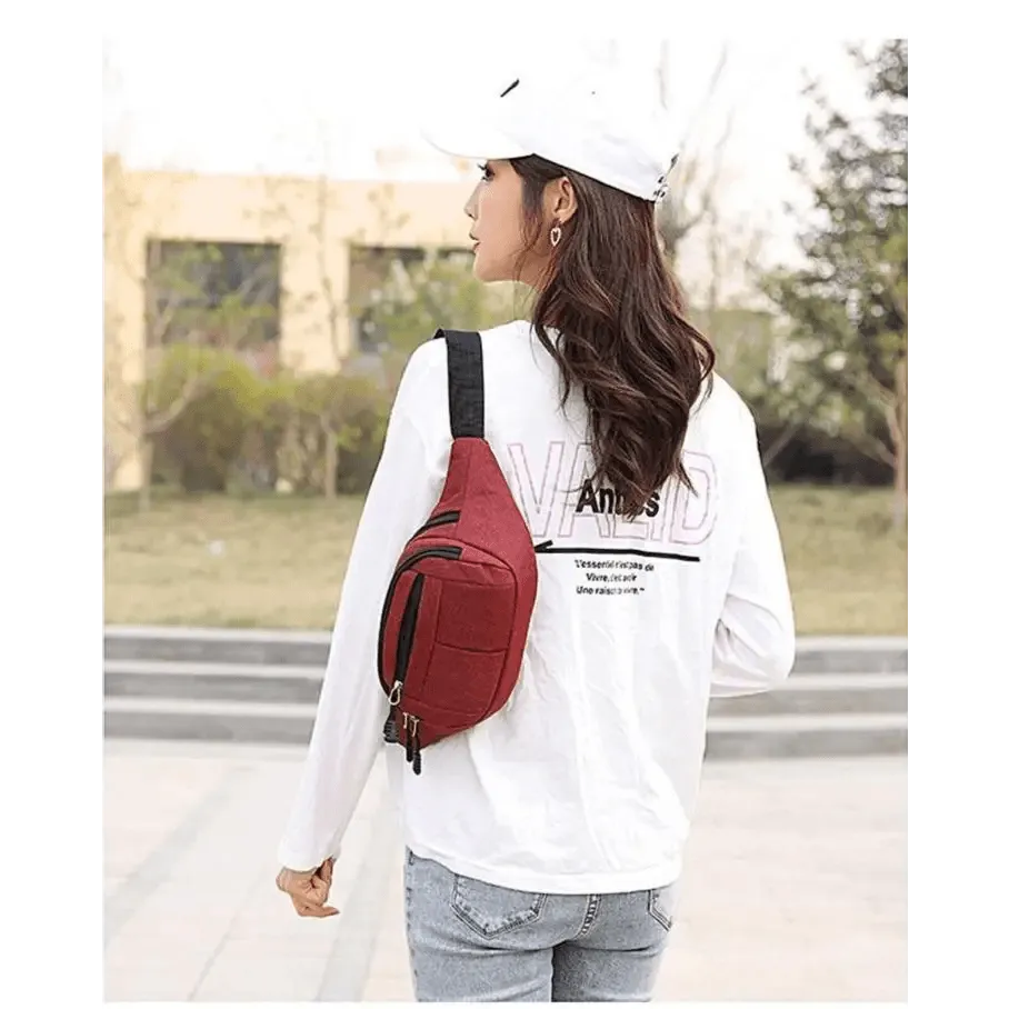 Unisex Classic Design Sports Fanny Pack Stylish Waist Bag Large Capacity Outdoor Travel Waist Bag