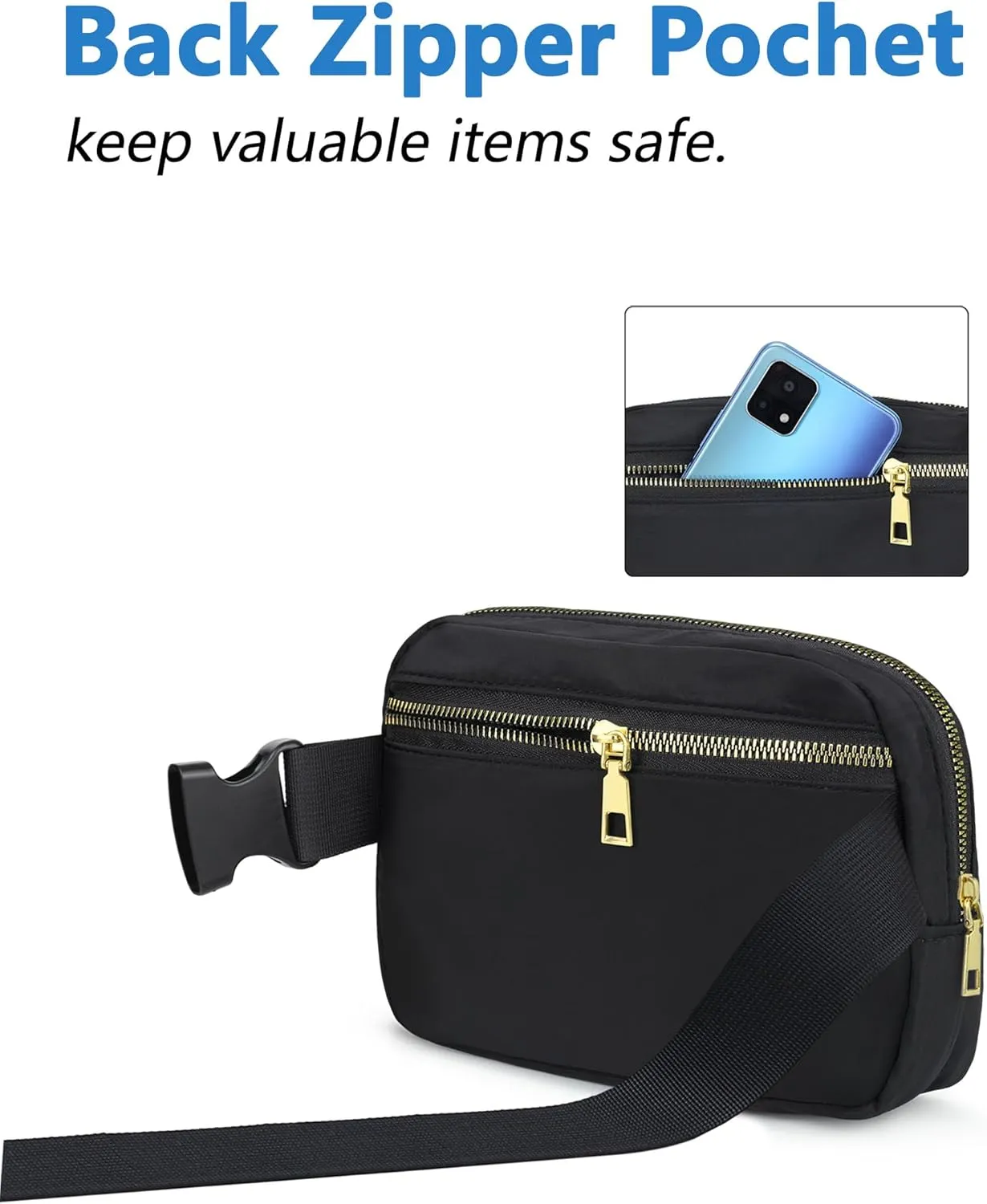 Unisex Fanny Pack for Women Men, 1L Everywhere Mini Belt Bag with Adjustable Strap, Lightweight Nylon Crossbody Bags Small Waist Pouch for Workout Running Traveling Hiking (Grey)