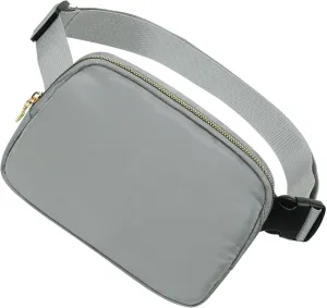 Unisex Fanny Pack for Women Men, 1L Everywhere Mini Belt Bag with Adjustable Strap, Lightweight Nylon Crossbody Bags Small Waist Pouch for Workout Running Traveling Hiking (Grey)