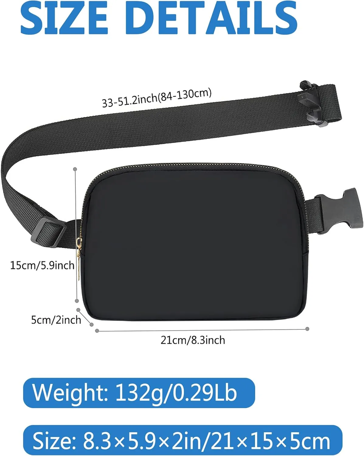 Unisex Fanny Pack for Women Men, 1L Everywhere Mini Belt Bag with Adjustable Strap, Lightweight Nylon Crossbody Bags Small Waist Pouch for Workout Running Traveling Hiking (Grey)