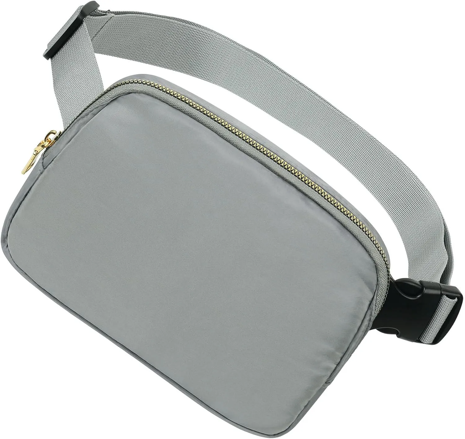 Unisex Fanny Pack for Women Men, 1L Everywhere Mini Belt Bag with Adjustable Strap, Lightweight Nylon Crossbody Bags Small Waist Pouch for Workout Running Traveling Hiking (Grey)