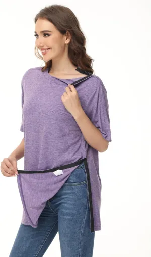 Unisex Post Shoulder Surgery Shirts After Rotator Cuff Surgery Shirt Snap Tearaway Shirts Chemo Port Adaptive Clothing