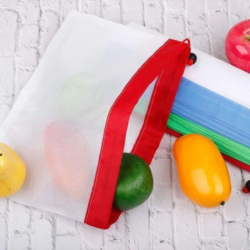 Up 15X Eco Friendly Reusable Mesh Produce Bags Superior Double Stitched Strength