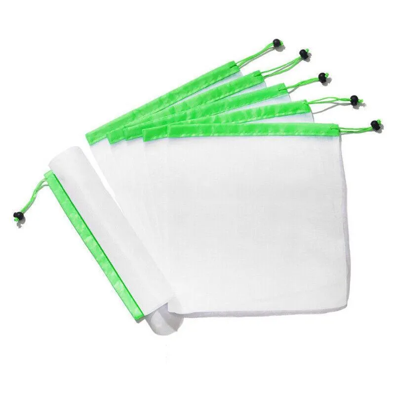 Up 15X Eco Friendly Reusable Mesh Produce Bags Superior Double Stitched Strength
