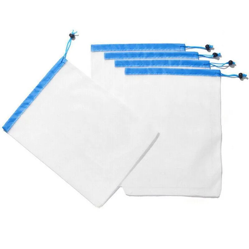 Up 15X Eco Friendly Reusable Mesh Produce Bags Superior Double Stitched Strength