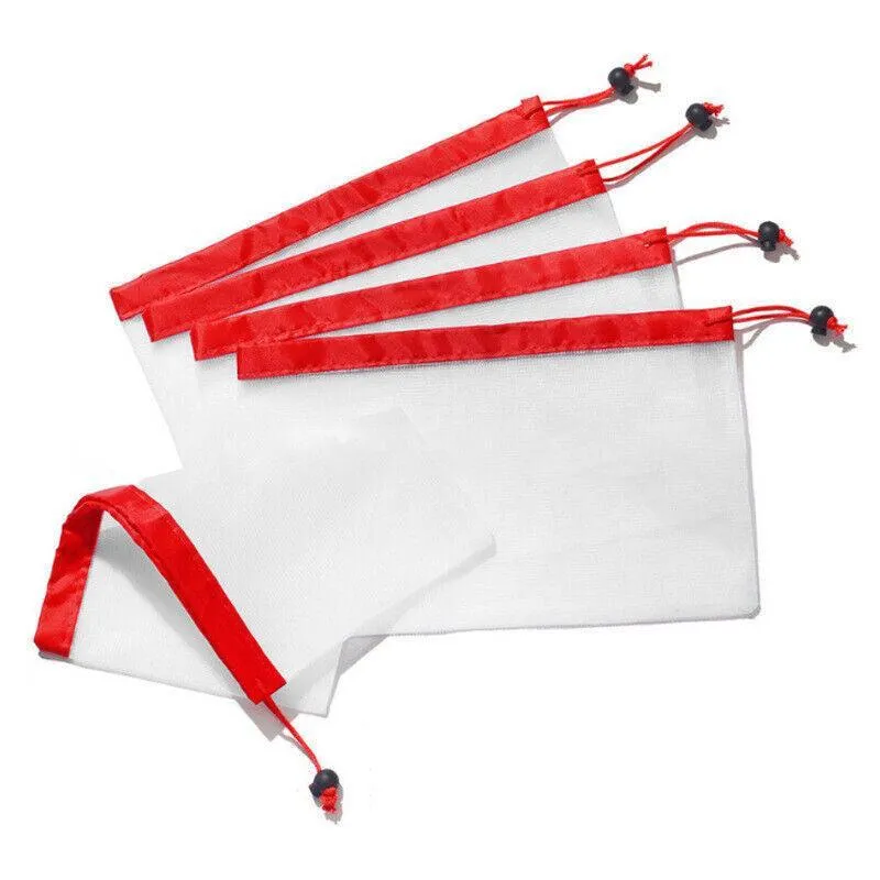 Up 15X Eco Friendly Reusable Mesh Produce Bags Superior Double Stitched Strength