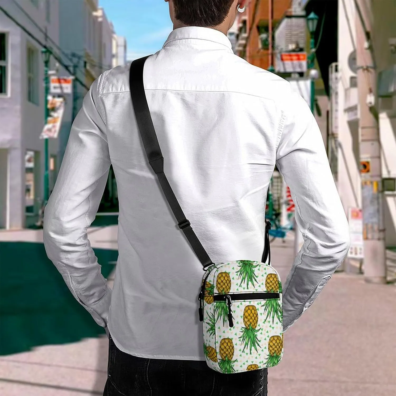 Upside Down Pineapples Crossbody Bag Small Shoulder Bag Waterproof, Lightweight And Convenient