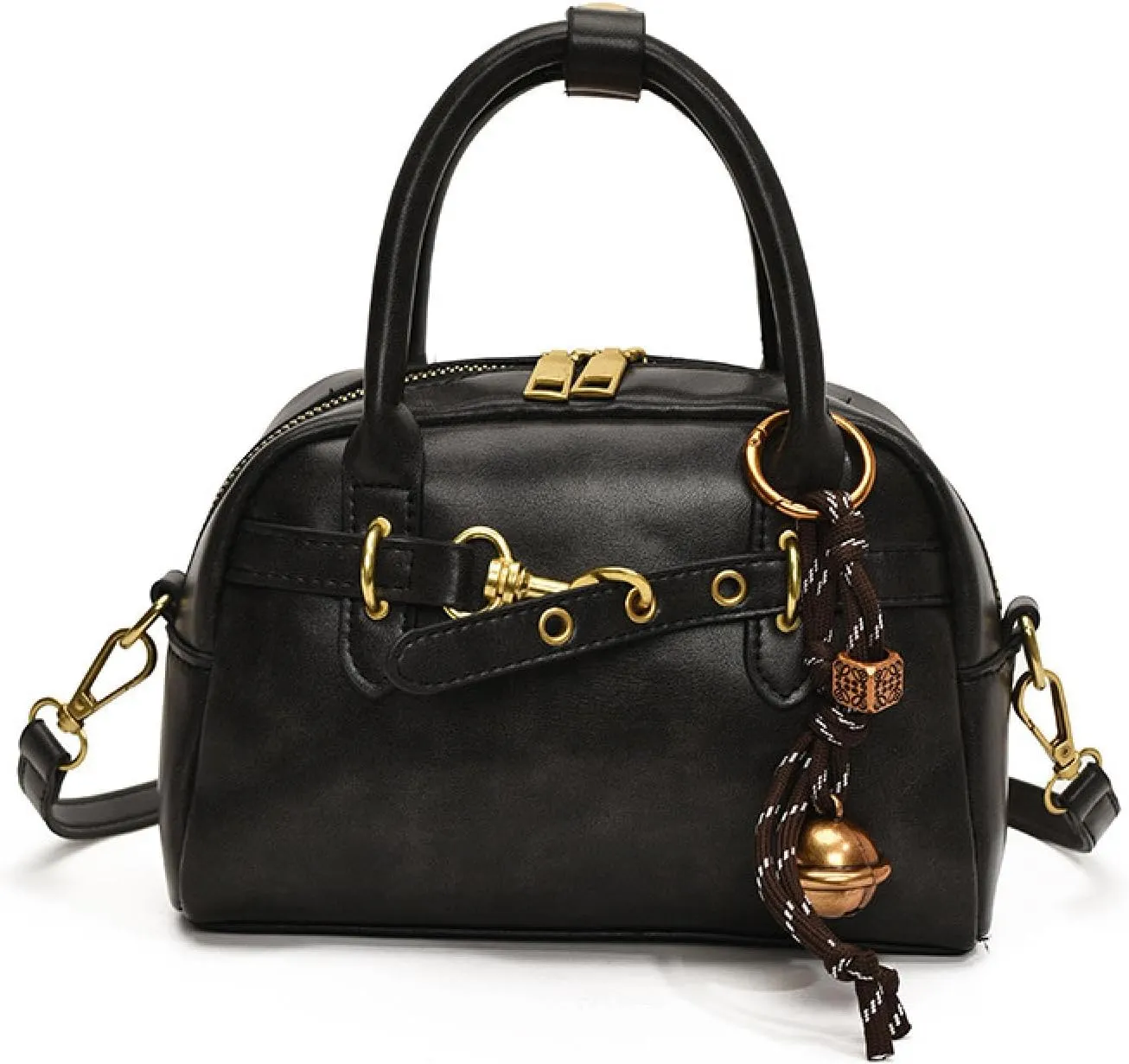 Urban simple and versatile handbag, Boston bag, solid color crossbody women's bag