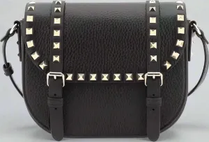 Valentino Garavani black leather studded Shoulder Bag
