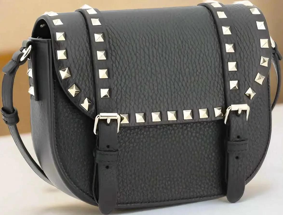 Valentino Garavani black leather studded Shoulder Bag