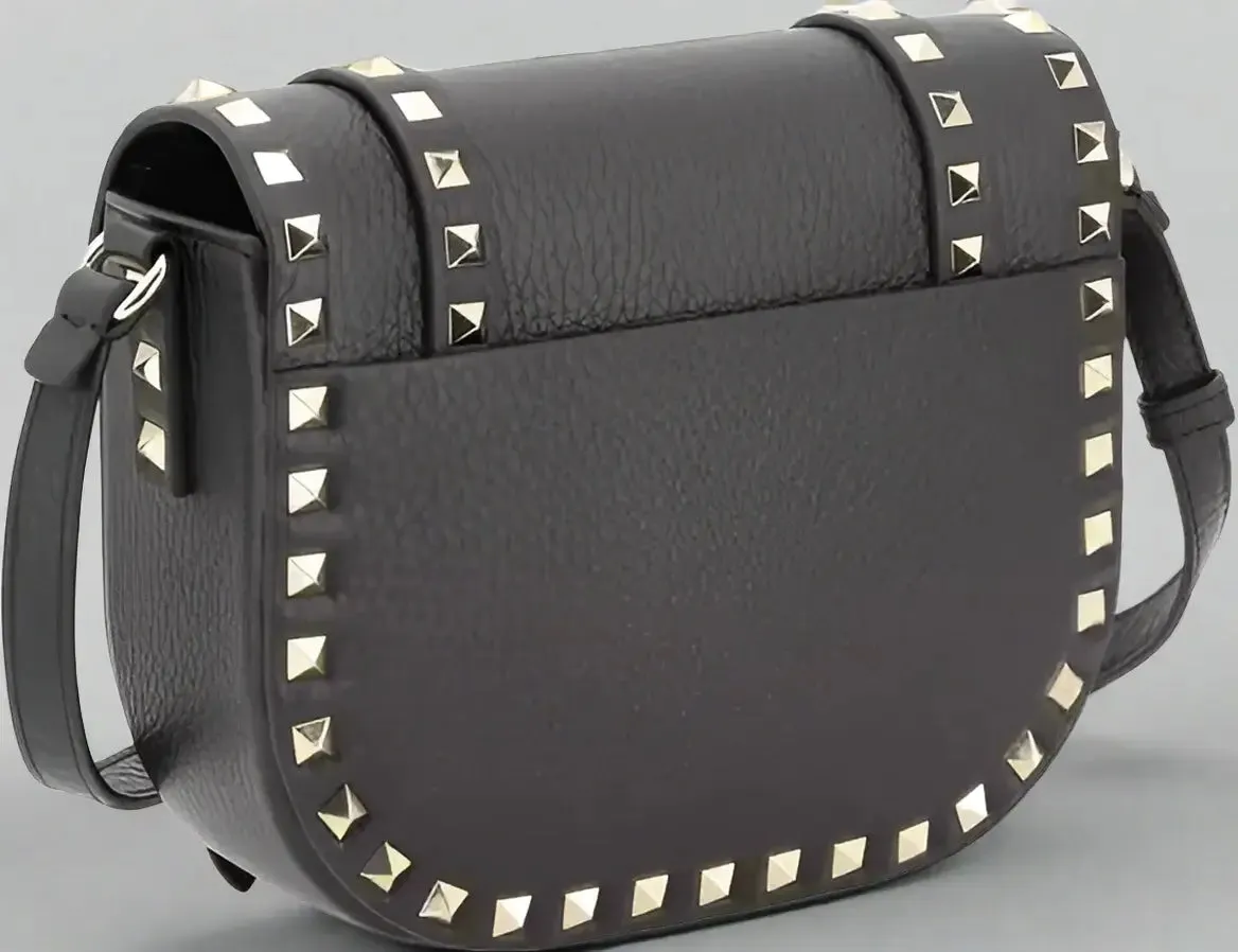 Valentino Garavani black leather studded Shoulder Bag