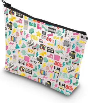 VAMSII 80's Vibes Cosmetic Bag 90's Party Gift 90's Raised Gift 80's Nostalgia Funny 1980s Gift 1980s Toiletry Bag Disco Party Theme (80's)