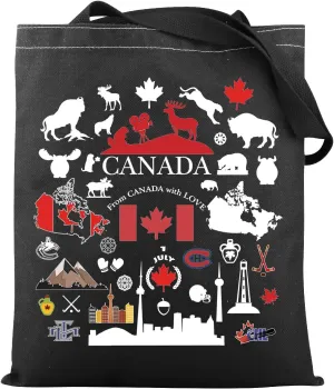 VAMSII Canada Travel Gifts Canada Tote Bag Canadian Gift Canada Trip Souvenir Gift Canada Maple Leaf Gift Vacation Gift