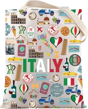 VAMSII Italy Travel Gift Italy Lover Tote Bag Italy Souvenir Gift Italian Rome Traveller Gift Honeymoon Gift