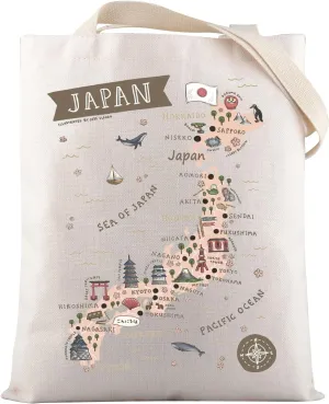 VAMSII Japanese Landmarks & Animals Lover Tote Bag - Tokyo Souvenir