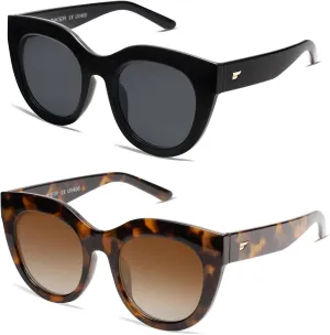 VANLINKER New Version Trendy Polarized Cat Eye Sunglasses for Women Retro Oversized Sunnies VL9690