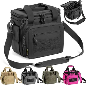 VEAGIA Range Bag,Pistol Case,Soft Gun Case Range Bags For Handguns And Ammo Safe Lockable Double Layer Explosion Proof Zipper That Multi Pistol Carrying Bags (Black 1.0)
