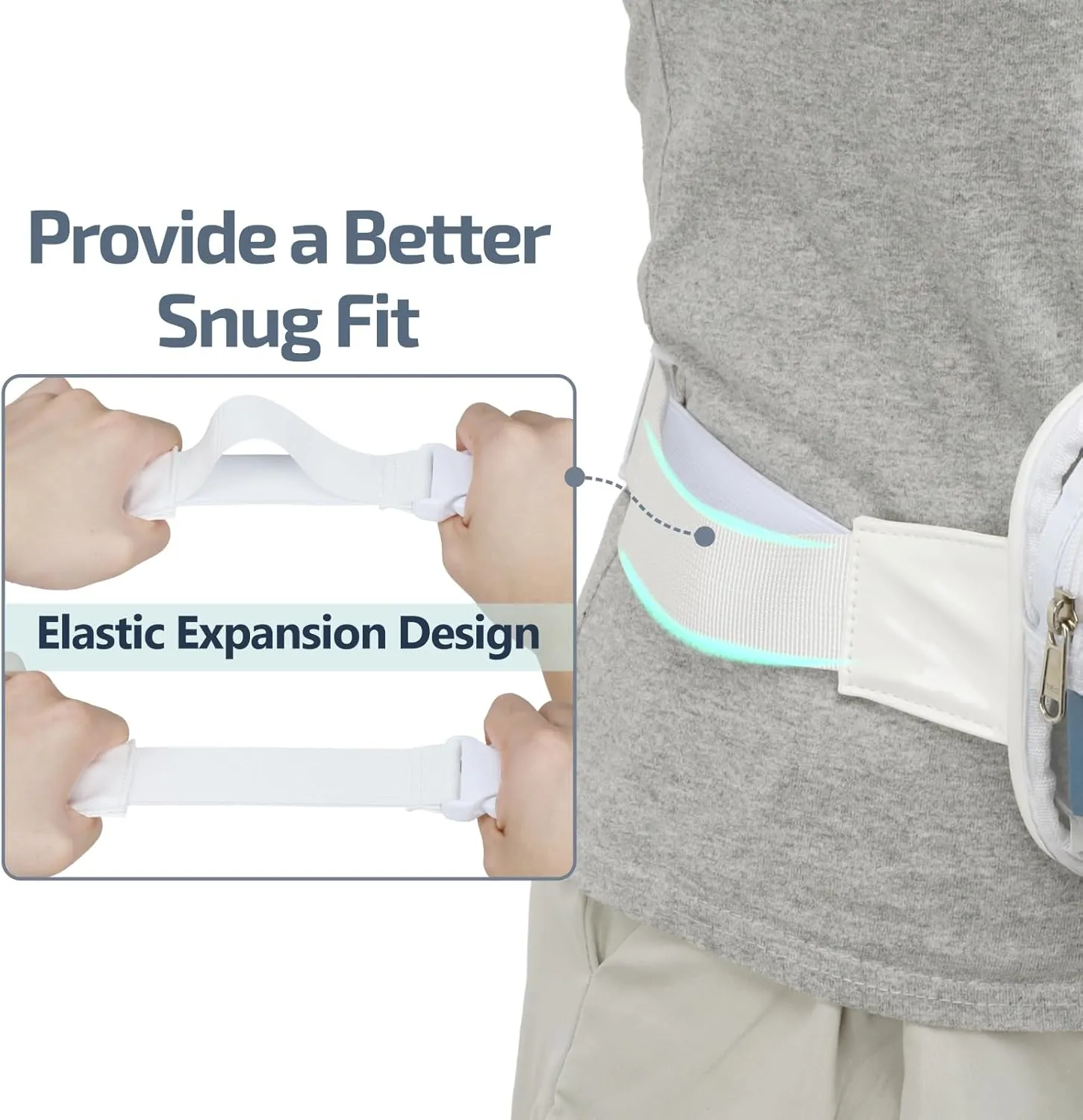 Veckle Clear Fanny Pack - Stadium Approved 2 Pack Crossbody Clear Belt Bag for Women Men Transparent Large Waist Bag with Adjustable Strap for Sports Events, Concerts, White