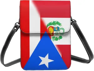 Venezuela Venezuelan Haiti Haitian Half Flag Small Crossbody Purse Cell Phone Bag for Women