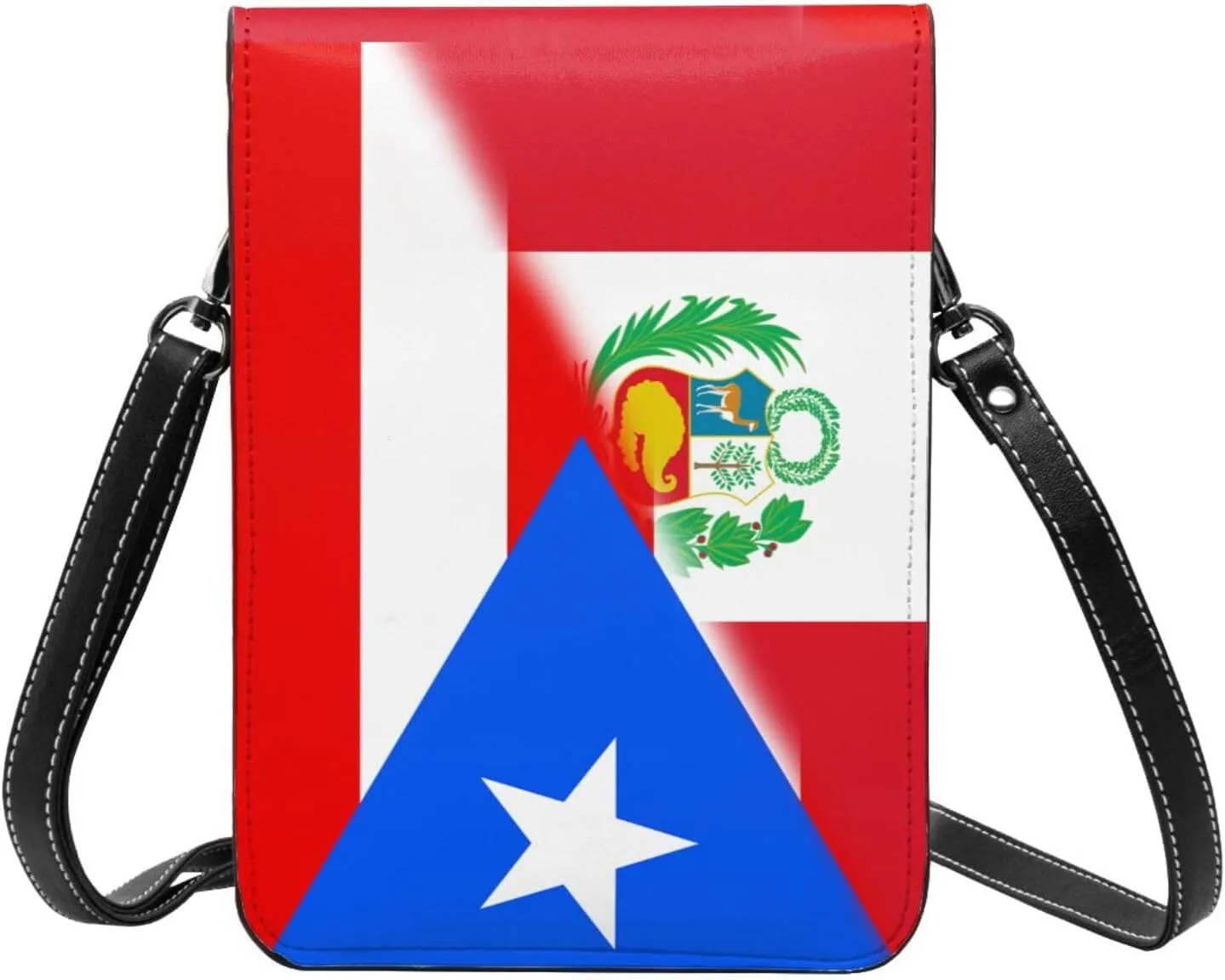 Venezuela Venezuelan Haiti Haitian Half Flag Small Crossbody Purse Cell Phone Bag for Women