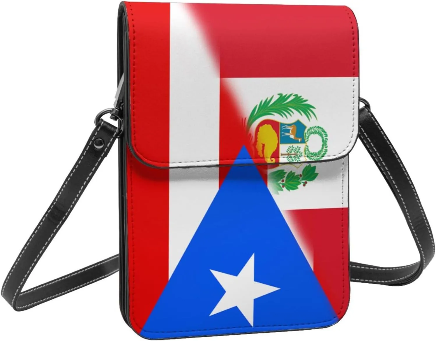 Venezuela Venezuelan Haiti Haitian Half Flag Small Crossbody Purse Cell Phone Bag for Women