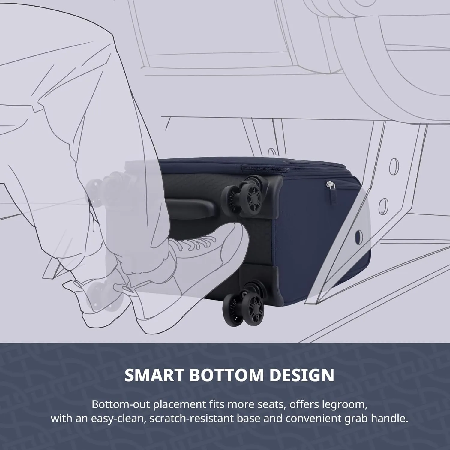 Verage Underseat Carry On Luggage with Wheels & USB Port,14 inch Wheeled Spinner Bag Carry-on Luggages for Airlines, Lightweight Suitcase Men Women, Pilots and Crew (14.5-Inch Plus Underseat Pro)