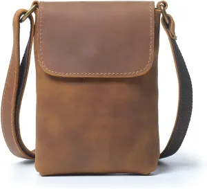 Vertical Crossbody Bag Mobile Phone Bag Layer Cowhide Small Crossbody Bag Men's Backpack