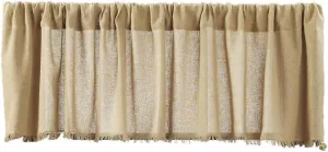 VHC Brands Tobacco Cloth Khaki Valance Fringed 16x90