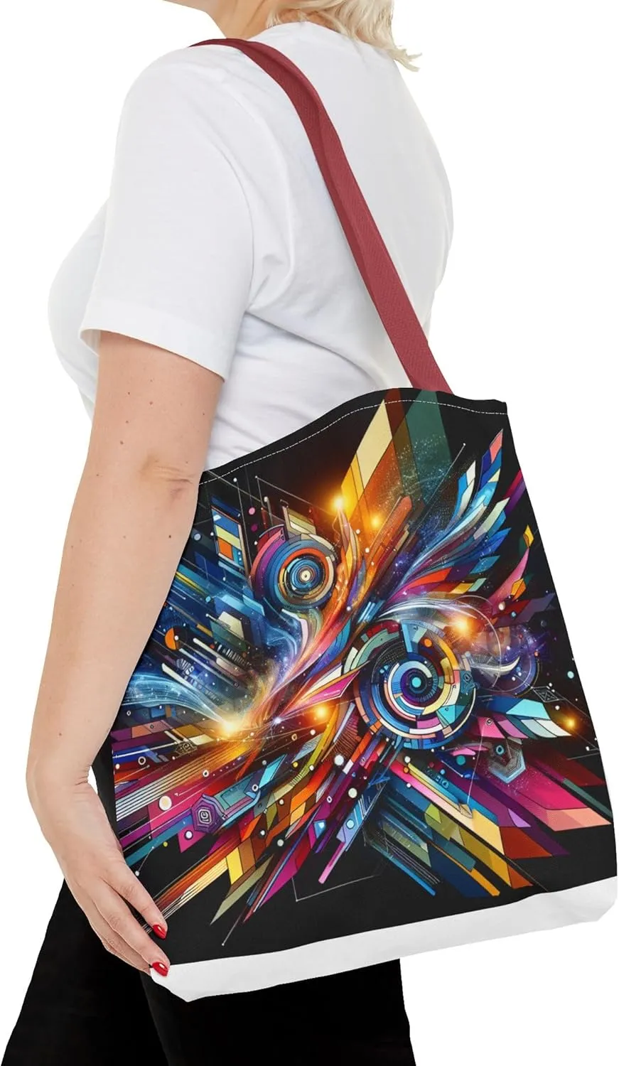 Vibrant Abstract Tote Bag, Colorful Shopping Bag, Art-Inspired Handbag, Perfect for Gifts, Eco-Friendly Fashion