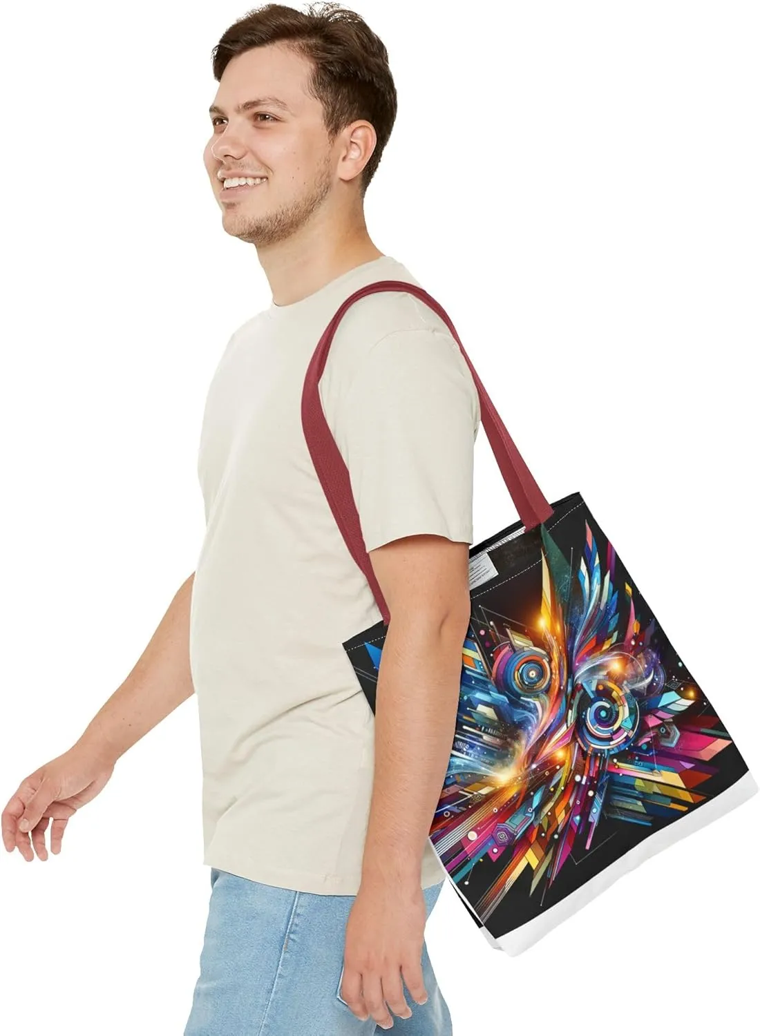 Vibrant Abstract Tote Bag, Colorful Shopping Bag, Art-Inspired Handbag, Perfect for Gifts, Eco-Friendly Fashion
