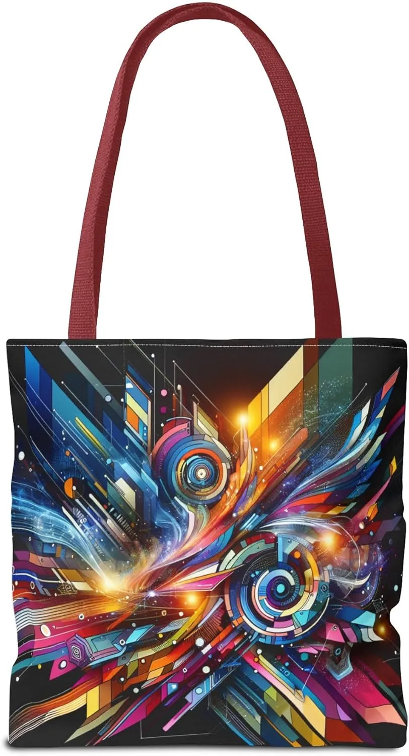 Vibrant Abstract Tote Bag, Colorful Shopping Bag, Art-Inspired Handbag, Perfect for Gifts, Eco-Friendly Fashion