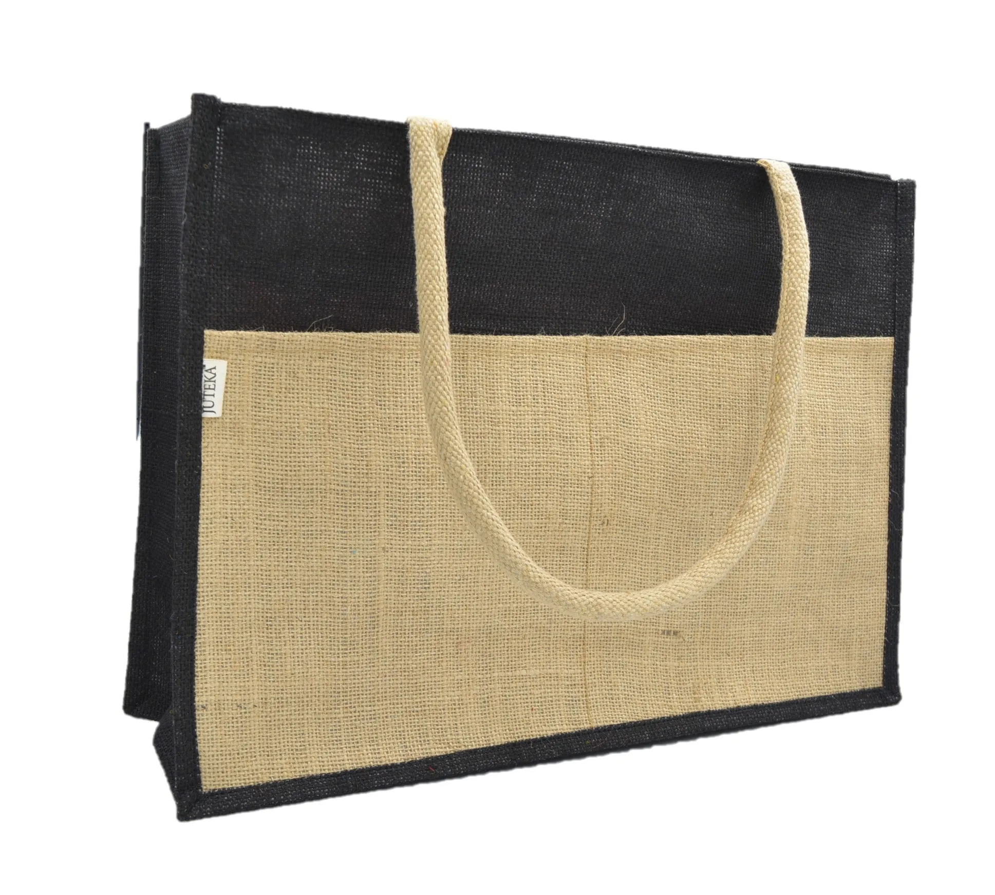 Vibrant Jute Tote Bag - Red & Green