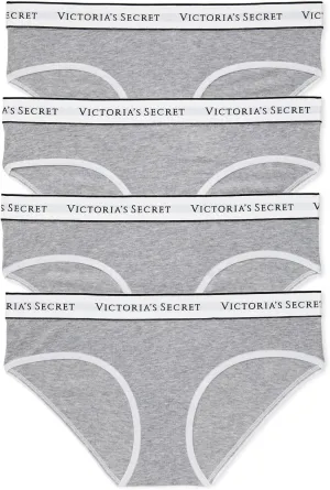 Victoria's Secret Women's Cotton Logo Hipster Underwear, Moderate Coverage Panties for Women, Multi Pack (XS-XXL)