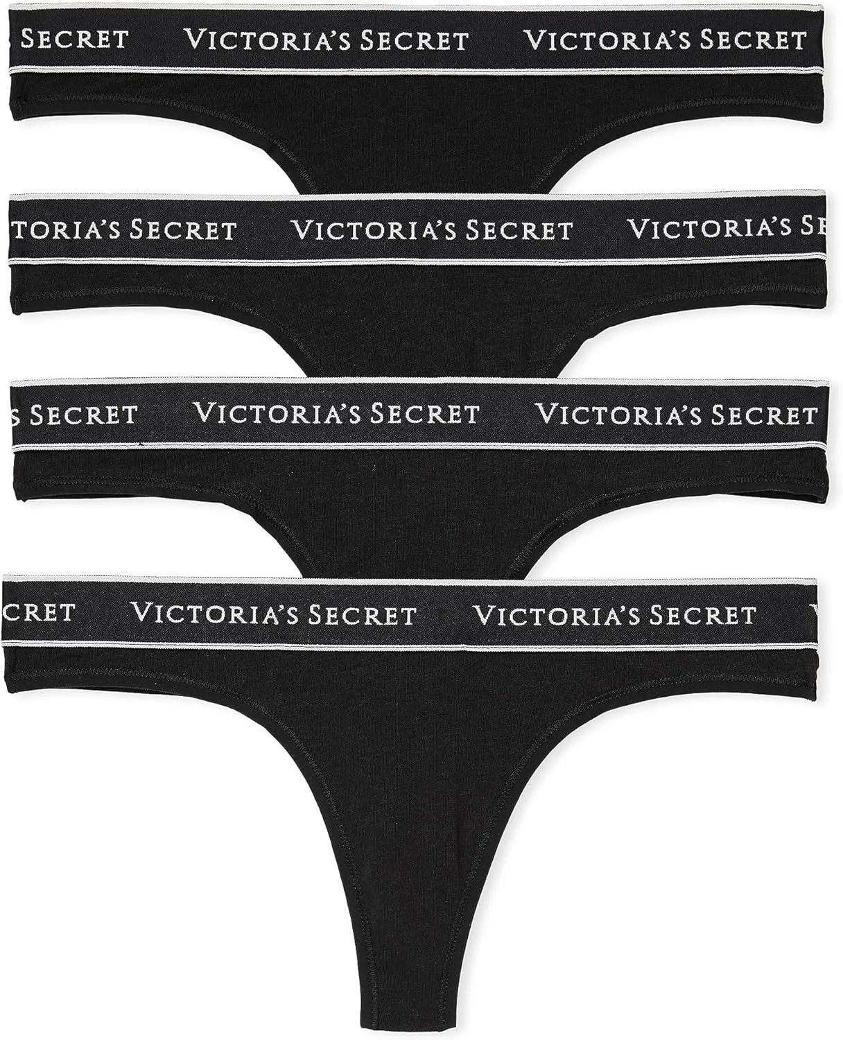 Victoria's Secret Women's Cotton Logo Thong Underwear, Panties for Women, Multi Pack (XS-XXL)
