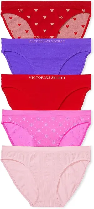 Victoria's Secret Women's Seamless Bikini Underwear, Moderate Coverage Panties for Women, Multi Pack (XS-XXL)
